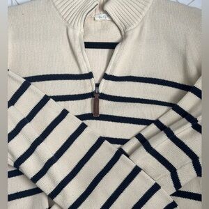 Brandy Melville Striped Half-Zip Sweater